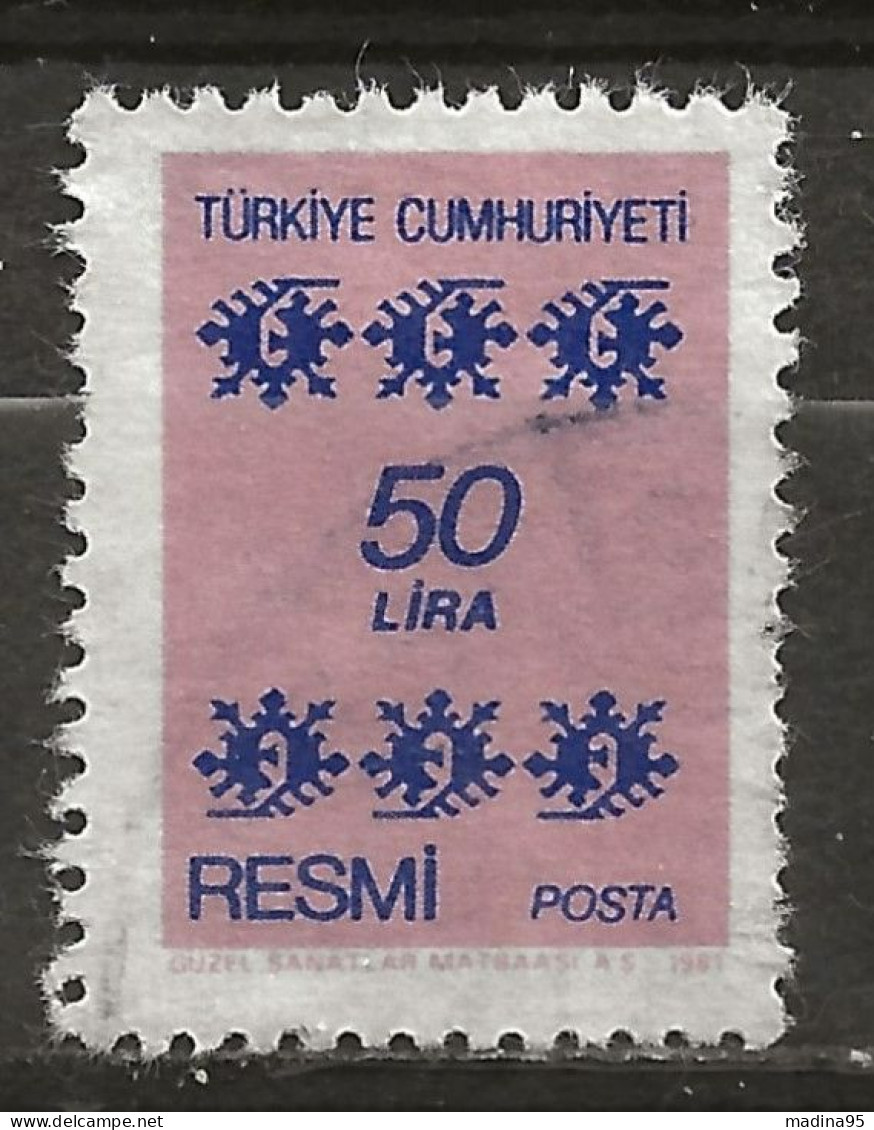 TURQUIE: Obl., SERVICE: N° YT 162, TB - Dienstzegels