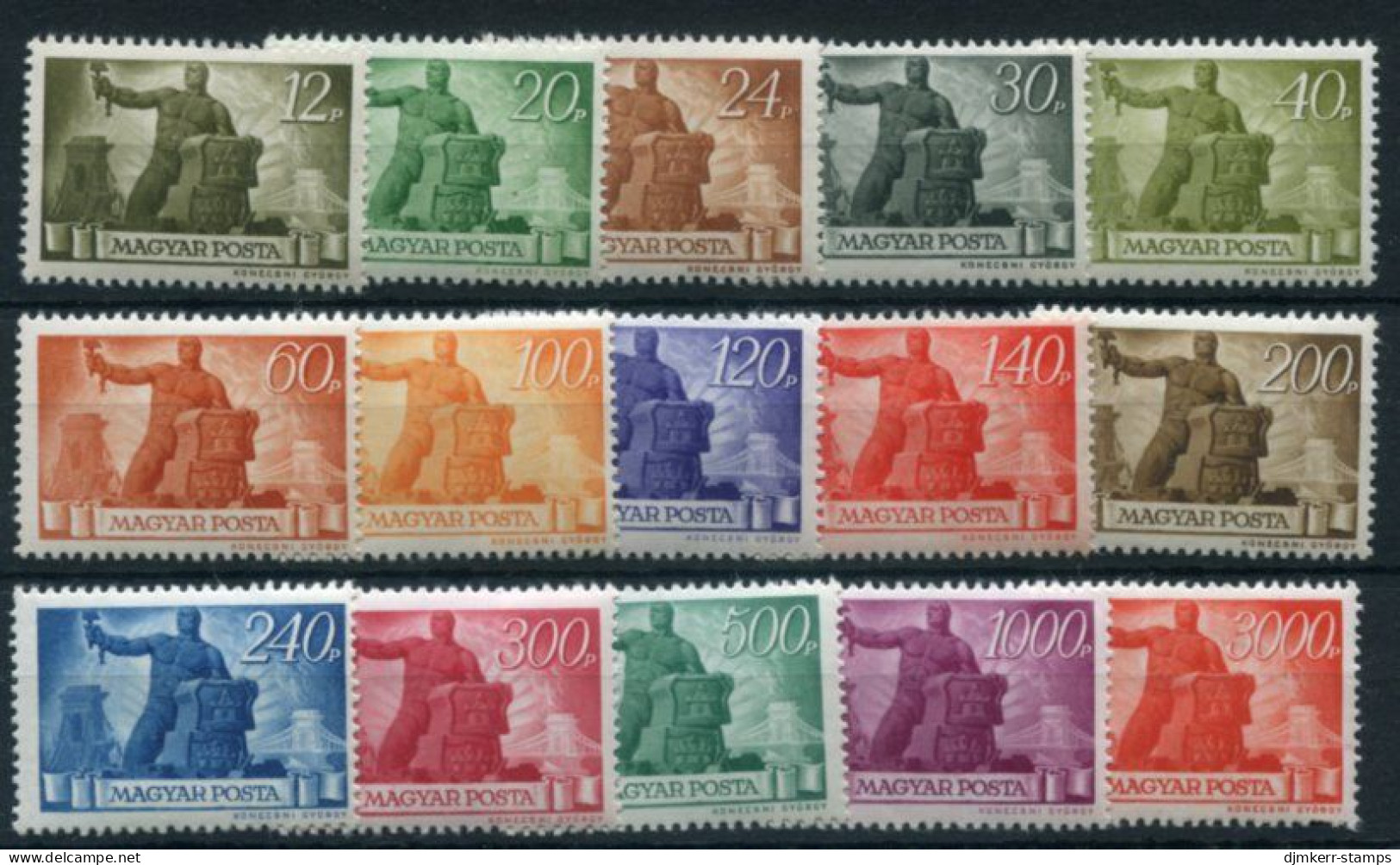 HUNGARY 1945 Reconstruction MNH / **.  Michel 821-35 - Unused Stamps