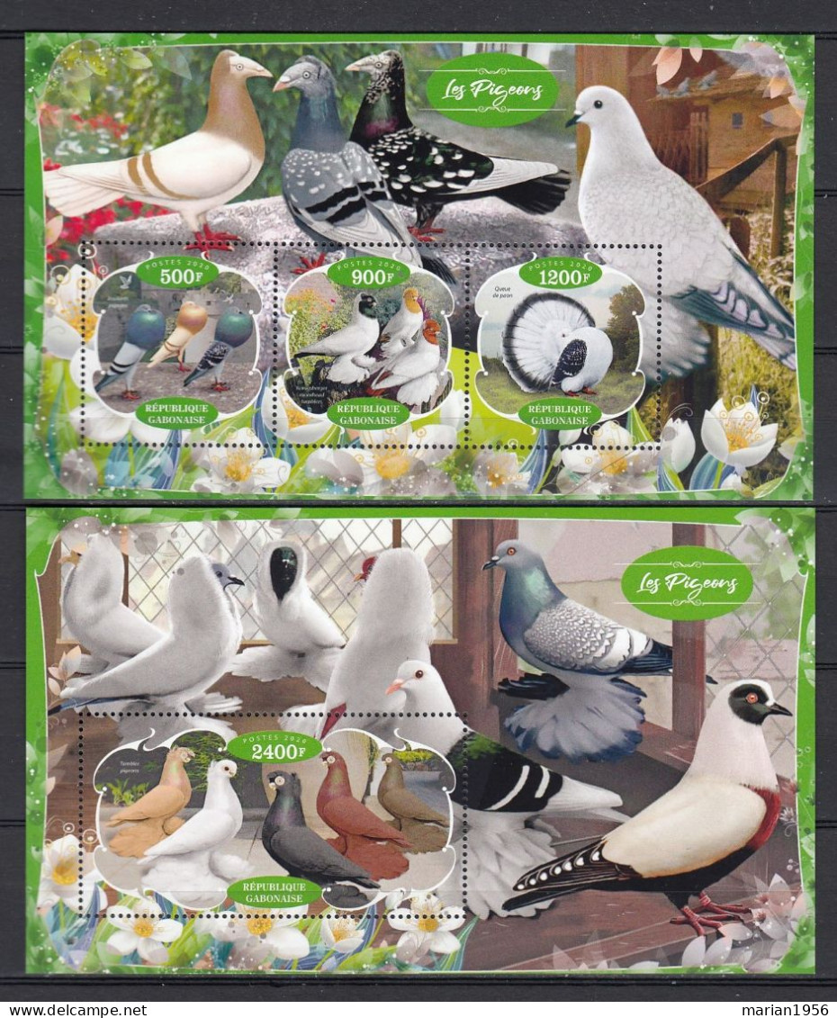 Gabon 2020 - Oiseaux - PIGEONS - BL + BF  - MNH - Pigeons & Columbiformes