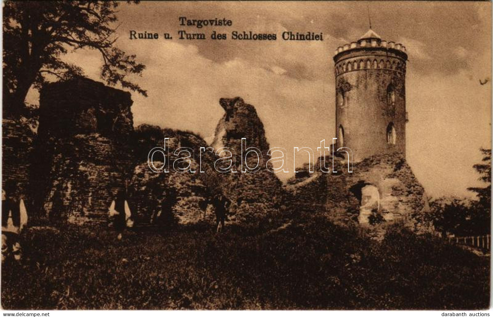 * T2 Targoviste, Tergovistye, Tirgovics; Ruine U. Turm Des Schlosses Chindiei / Castle Ruins And Tower - Ohne Zuordnung