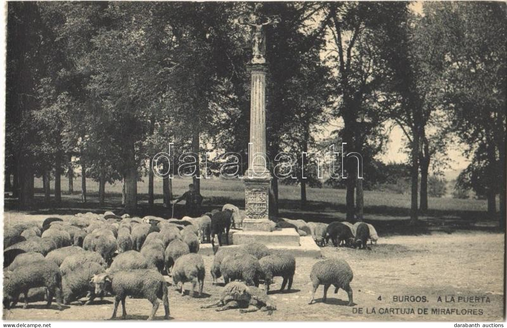 ** T2 Burgos, A La Puerta De La Cartuja De Miraflores / Miraflores Charterhouse, A Flock Of Sheep In Front Of The Gate - Ohne Zuordnung