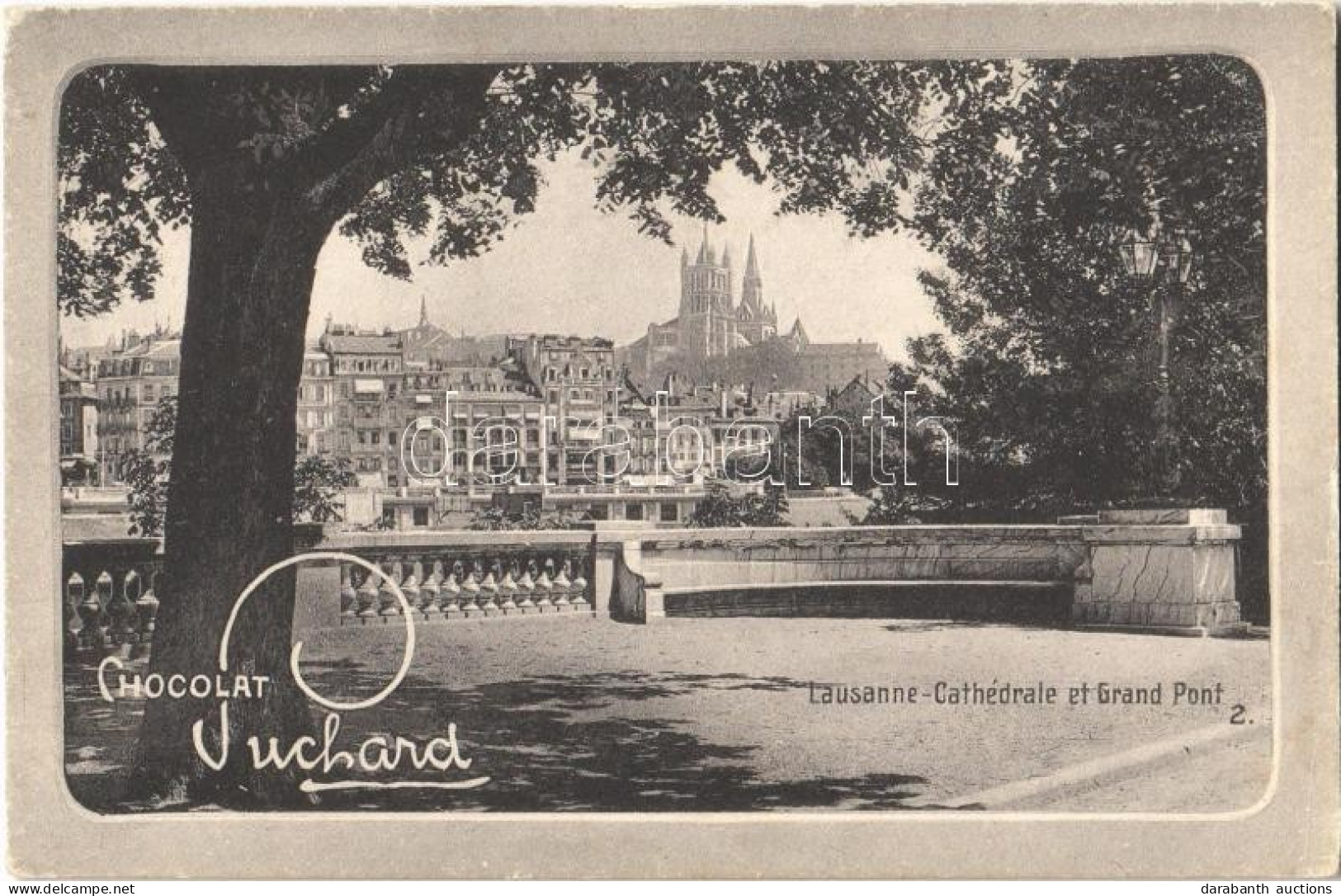 ** T2 Lausanne, Cathédrale Et Grand Pont, Chocolat Suchard / Church, Bridge, Suchard Chocolate Advertisement - Unclassified