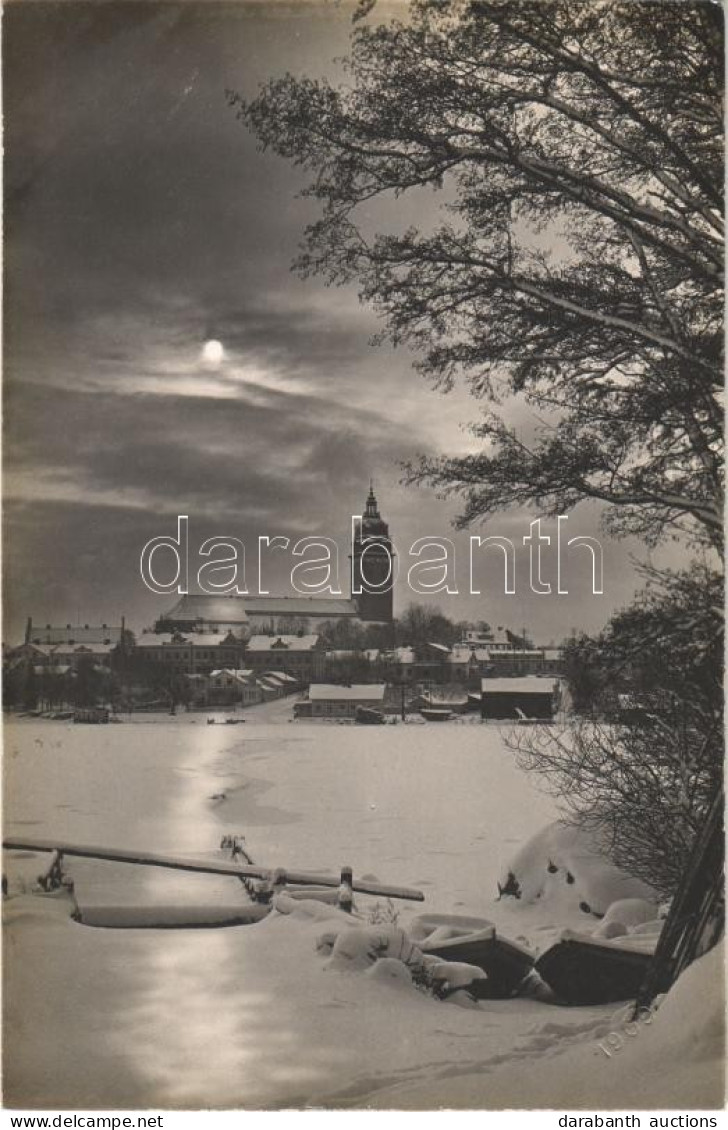 ** T1/T2 Strangnas, General View, Winter, Night, Photo - Unclassified