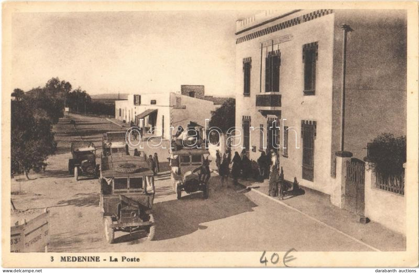 * T1/T2 Medenine, La Poste / Post Office, Automobiles - Sin Clasificación