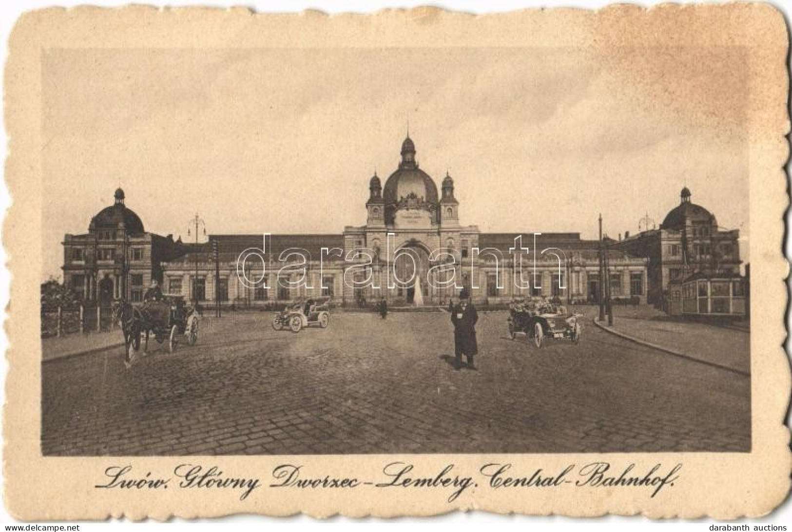 ** T2 Lviv, Lwów, Lemberg; Glówny Dworzec / Central Bahnhof / Railway Station, Automobiles - Sin Clasificación