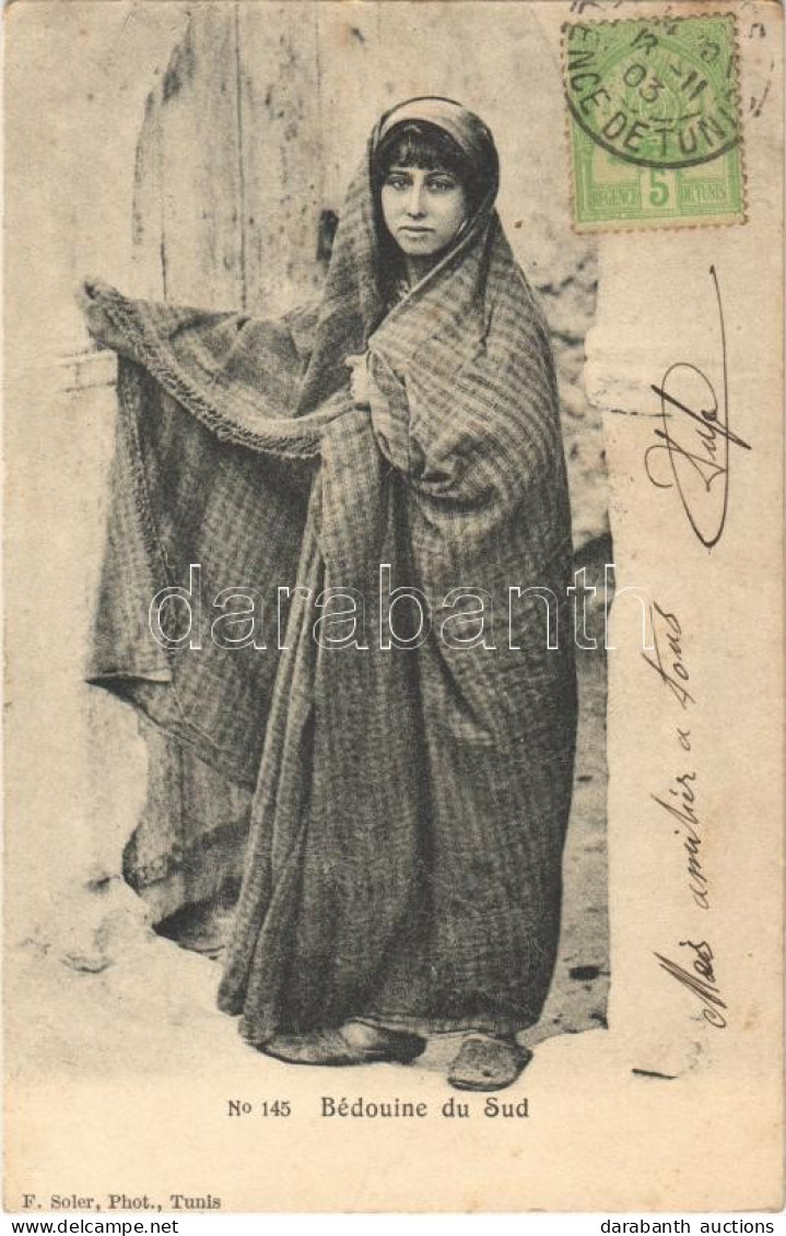 T1/T2 1903 Bédouine Du Sud / Bedouin Woman, Tunisian Folklore. TCV Card - Non Classés