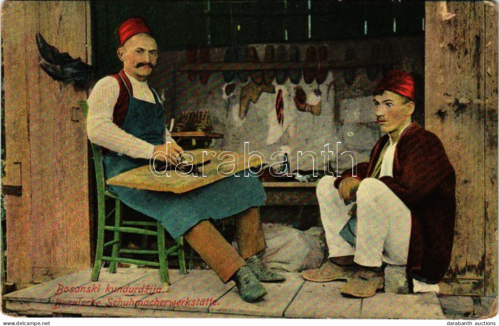 * T3 Bosanski Kundurdzija / Bosnische Schuhmacherwerkstätte / Bosnian Folklore, Shoemaker's Workshop. W.L. Bp. No. 28. 1 - Sin Clasificación