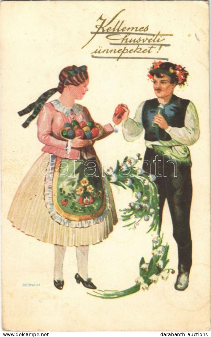 T2/T3 1940 Kellemes Húsvéti ünnepeket! Magyar Folklór Művészlap / Hungarian Folklore Art Postcard With Easter Greetings  - Non Classificati