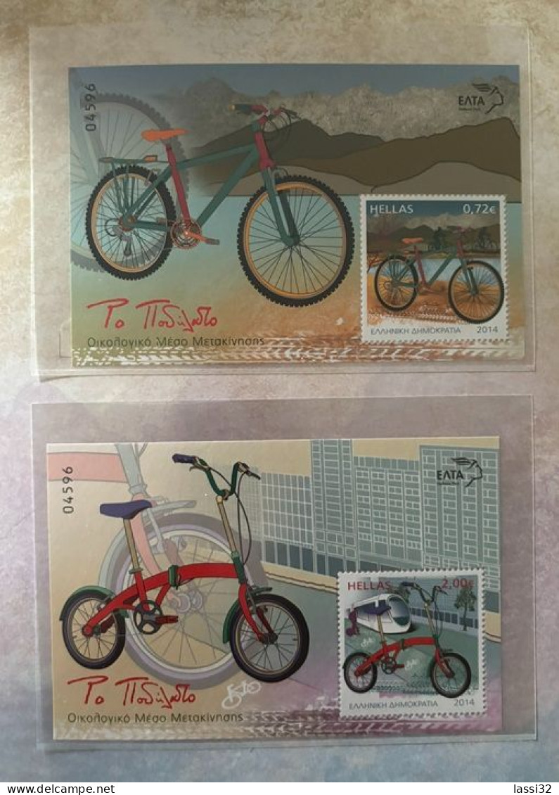 GREECE,  2014, THE BICYCLE 4 MINI SHEETS, (NR 4596), MNH - Ungebraucht