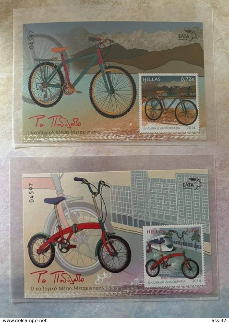 GREECE,  2014, THE BICYCLE 4 MINI SHEETS, (NR 4597), MNH - Neufs