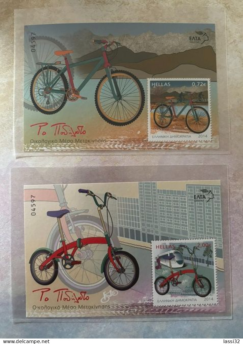 GREECE,  2014, THE BICYCLE 4 MINI SHEETS, (NR 4597), MNH - Unused Stamps