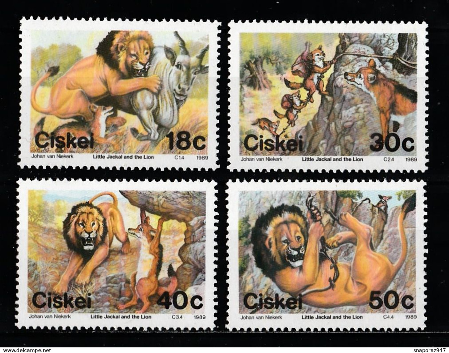 1989 Ciskei South African Folklore "the Little Jackal And The Lion" Set MNH** Ab235 - Fairy Tales, Popular Stories & Legends