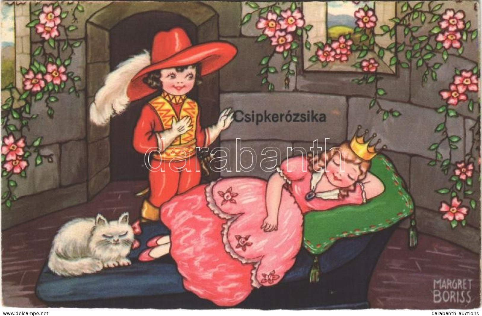 * T2/T3 Csipkerózsika / "Sleeping Beauty" Children Art Postcard, Romantic Couple. Amag 0345. S: Margret Boriss (EK) - Non Classés