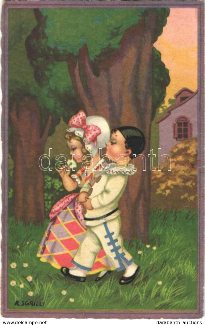 T2/T3 1931 Children Art Postcard, Romantic Couple. Fortuna 2257. S: Sgrilli (EK) - Ohne Zuordnung