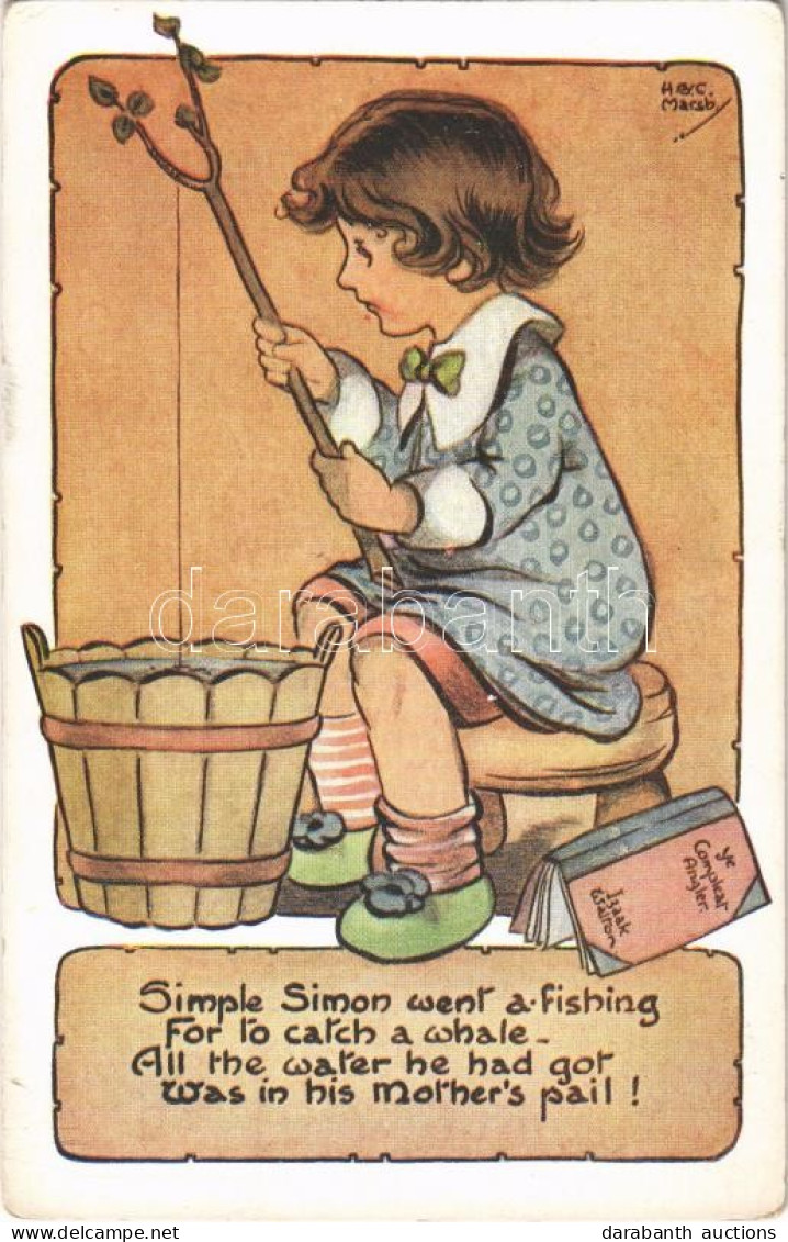 ** T2/T3 'Simple Simon Went A-fishing...', Nursery Rhyme, Humour, C. W. Faulkner & Co. Series 1234. S: H. G. C. Marsh (E - Sin Clasificación