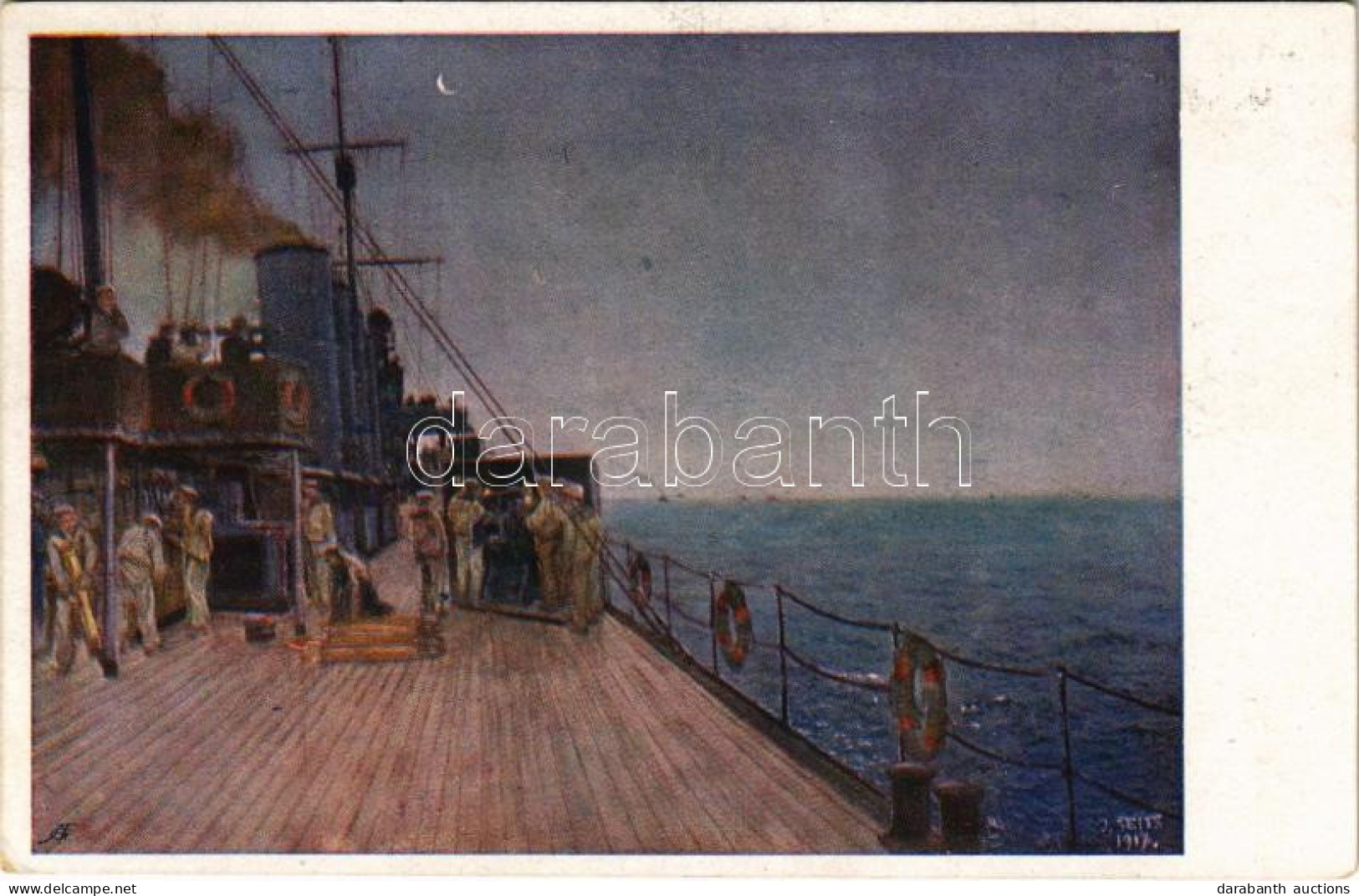 T2 1918 Gefecht In Der Otrantostraße Am 15. Mai 1917: Fischdampfer In Sicht. K.u.k. Kriegsmarine / Ütközet Az Otrantói-s - Non Classés