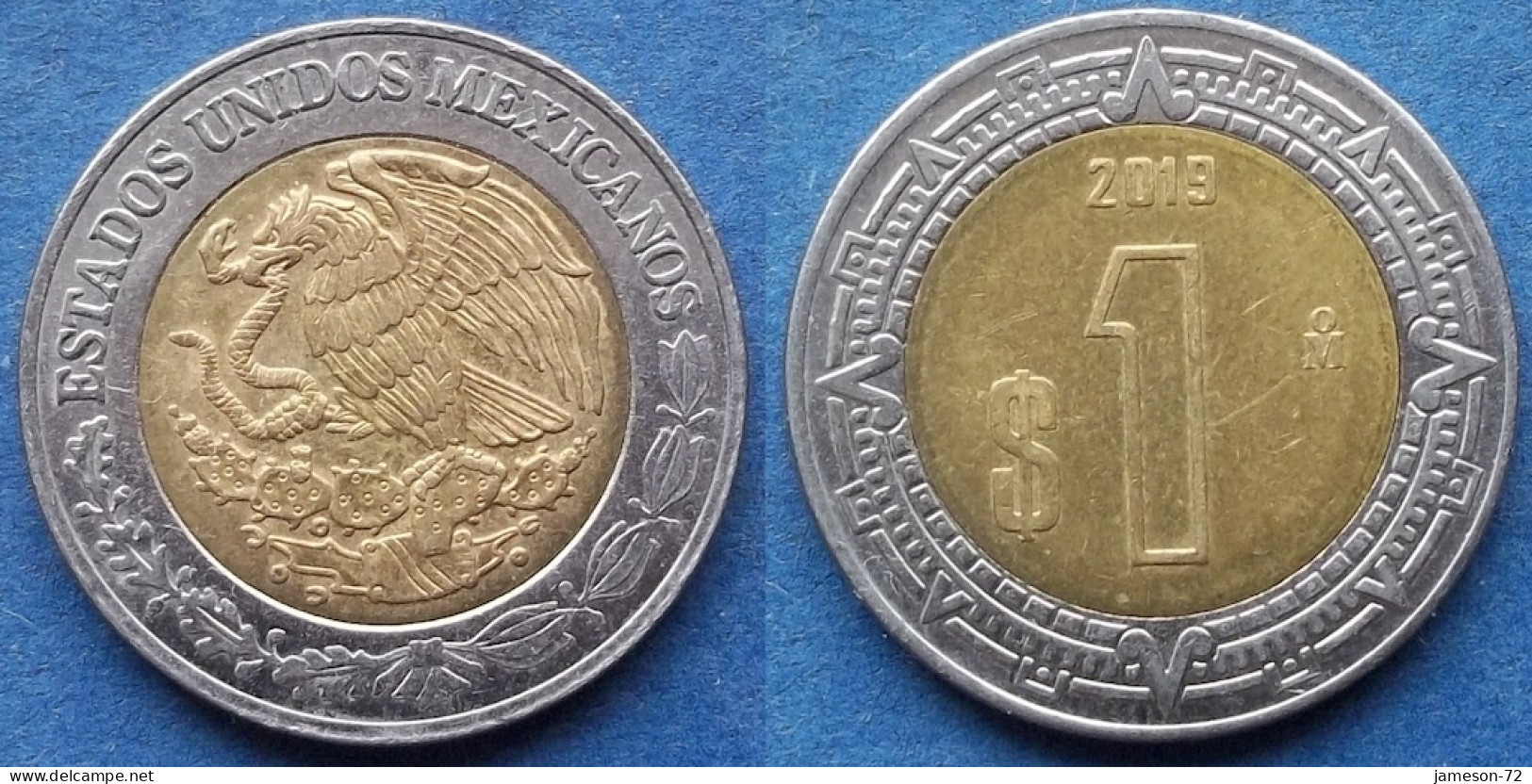 MEXICO - 1 Peso 2019 Mo KM# 603 Estados Unidos Mexicanos Monetary Reform (1993) - Edelweiss Coins - Mexico