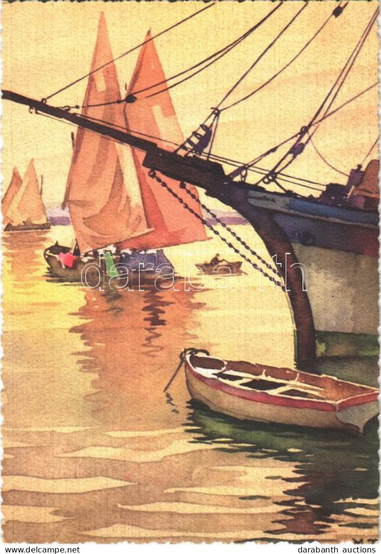 ** T2 Italian Art Postcard, Boats. Cecami 1153. S: M.T. - Unclassified
