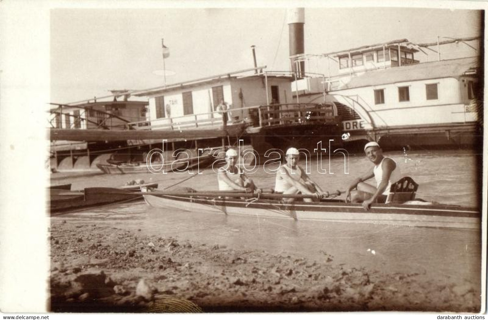 ** T2 Szentendre Gőzüzemű Oldalkerekes Személyhajó, Sport Evezősök / Hungarian Passenger Steamship With Rowers, Photo - Non Classificati