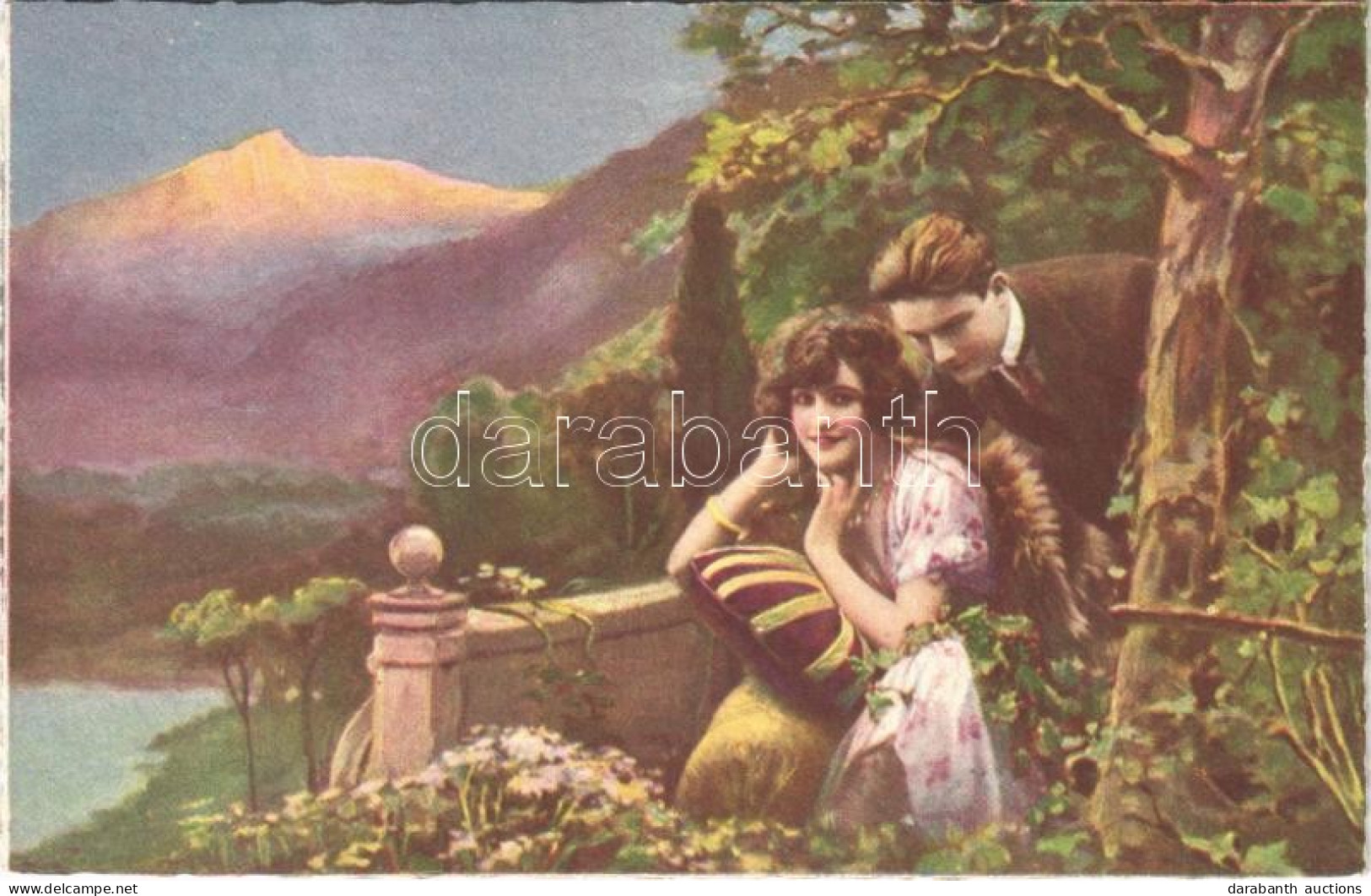 ** T2 Italian Lady Art Postcard, Romantic Couple. Proprietá Artistica Riservata 2021-2. - Unclassified