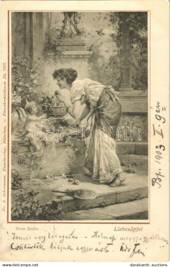 T2/T3 1903 Liebesäpfel / Lady Art Postcard. Fr. A. Ackermann Kunstverlag Künstlerpostkarte No. 1207. S: Hans Zatzka - Sin Clasificación