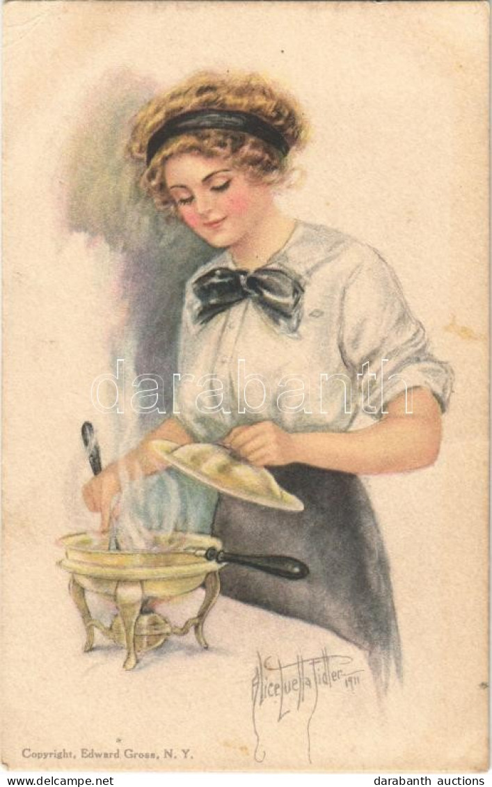 T2/T3 1914 American Girl No. 13. Lady Art Postcard. Edward Gross Co. S: Alice Luella Fidler (EK) - Non Classés