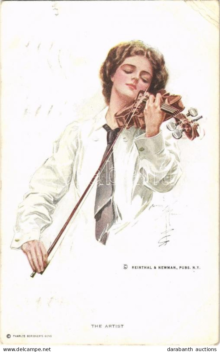 T2/T3 1915 "The Artist" Lady Art Postcard. Reinthal & Newman S: Harrison Fisher (EK) - Non Classés