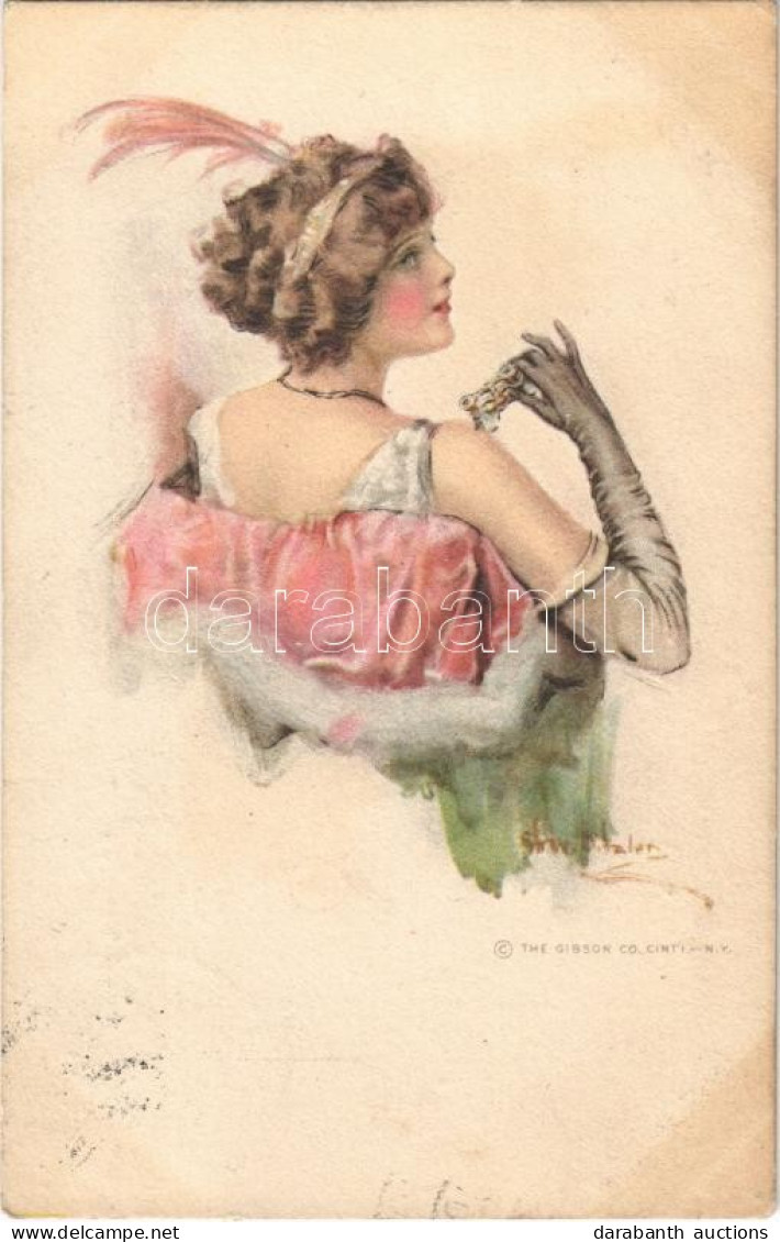 T2/T3 1914 Lady Art Postcard. The Gibson Art Co. Artist Signed (fl) - Sin Clasificación