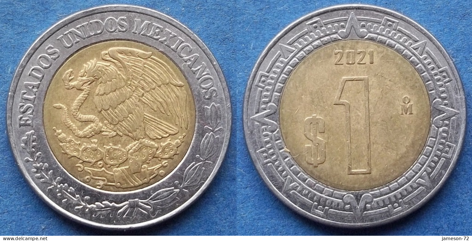 MEXICO - 1 Peso 2021 Mo KM# 603 Estados Unidos Mexicanos Monetary Reform (1993) - Edelweiss Coins - Mexique
