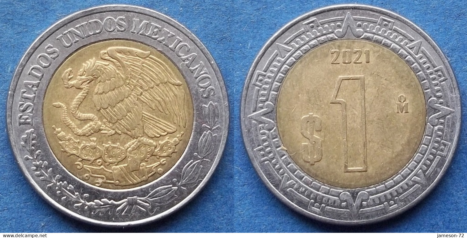 MEXICO - 1 Peso 2021 Mo KM# 603 Estados Unidos Mexicanos Monetary Reform (1993) - Edelweiss Coins - Mexico