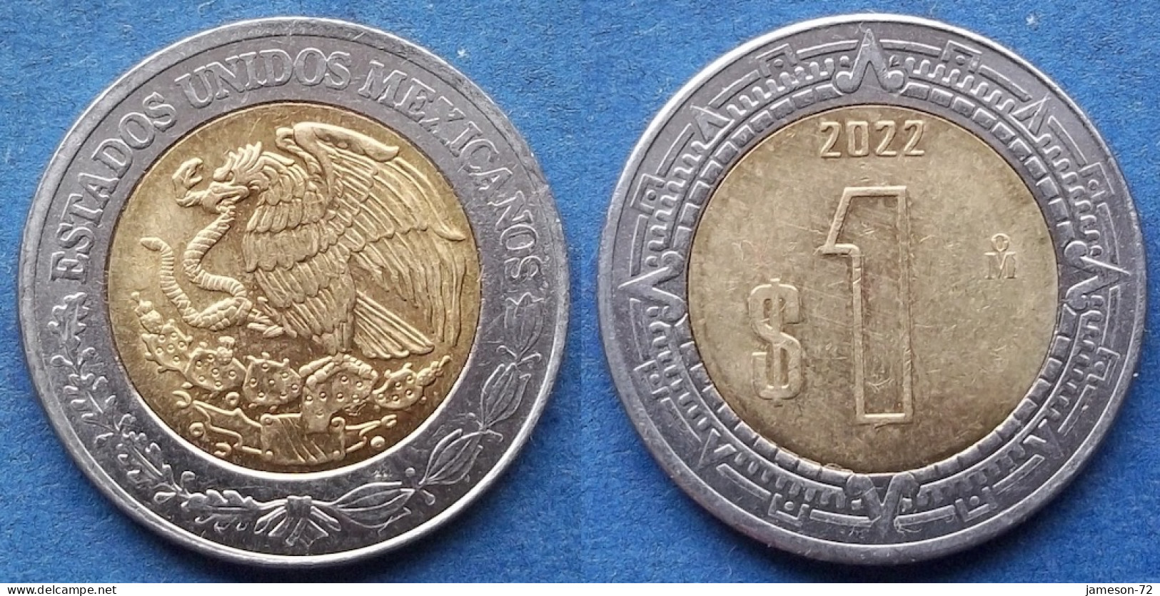 MEXICO - 1 Peso 2022 Mo KM# 603 Estados Unidos Mexicanos Monetary Reform (1993) - Edelweiss Coins - Mexiko