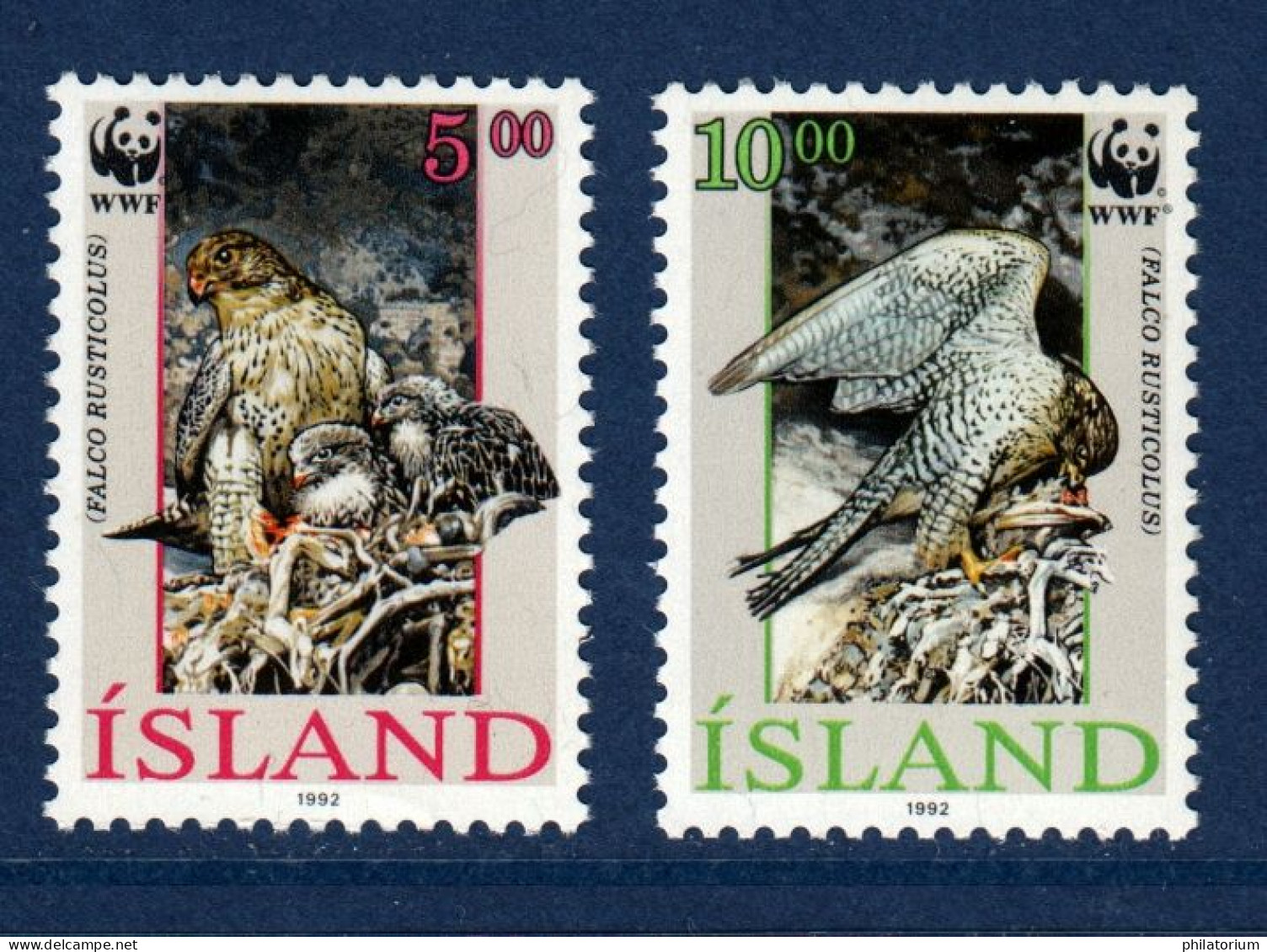 Islande, Island, **, Yv 729, 730, Mi 776, 777, SG 798, 799, Faucon Gerfaut Ou Gerfaut, - Ongebruikt