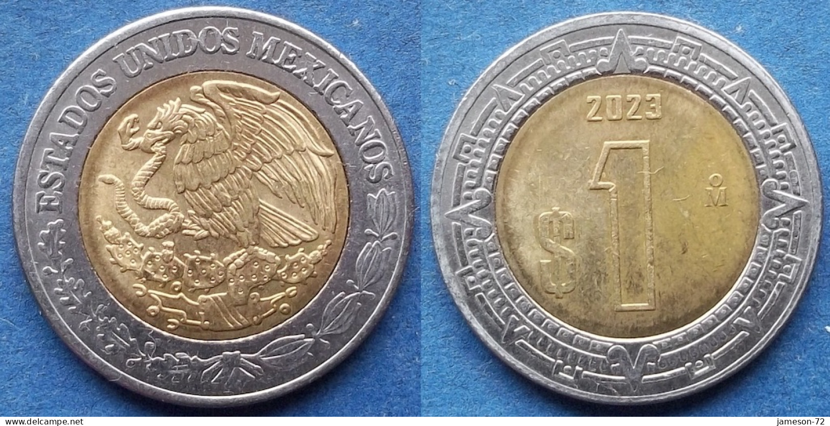 MEXICO - 1 Peso 2023 Mo KM# 603 Estados Unidos Mexicanos Monetary Reform (1993) - Edelweiss Coins - Mexico