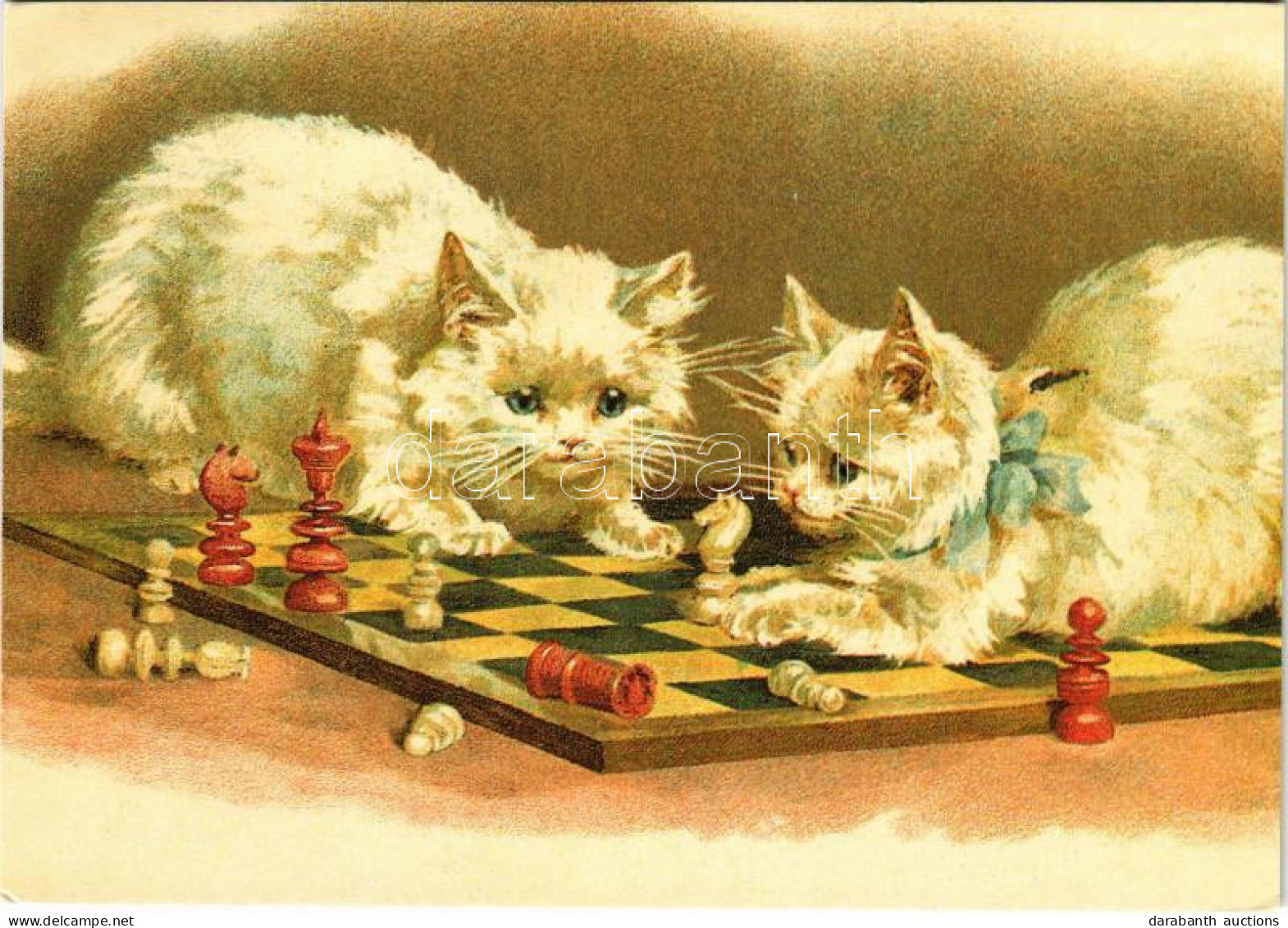** T2 Sakkozó Macskák / Cats Playing Chess - Ohne Zuordnung