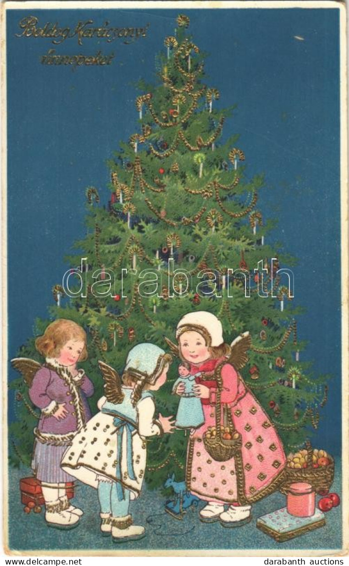 T2/T3 Boldog Karácsonyi ünnepeket / Christmas Greeting Art Postcard, Christmas Tree (EK) - Ohne Zuordnung