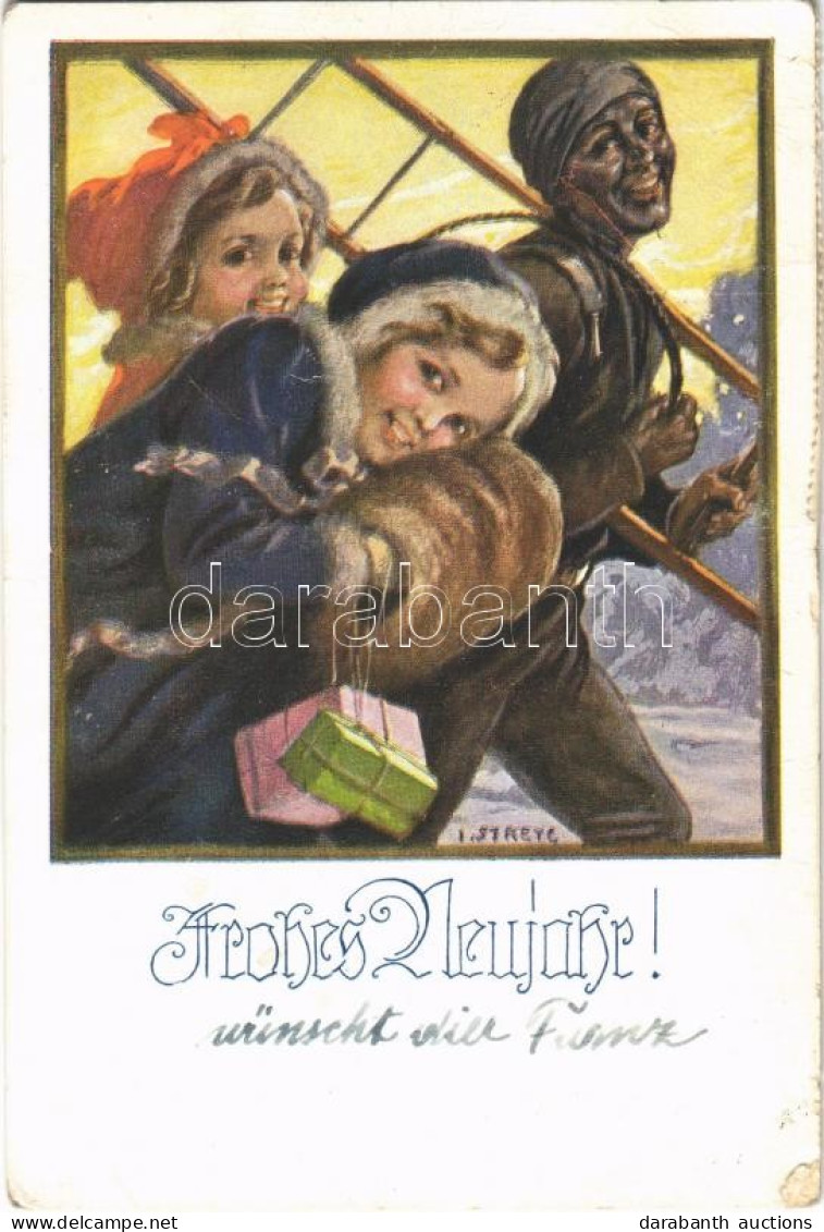 T2/T3 1932 Frohes Neujahr! / New Year Greeting Card, Children, Chimney Sweeper, Karte Nr. 1844. S: I. Streyc (EK) - Non Classés