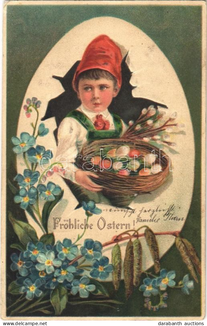 T2/T3 1907 Fröhliche Ostern! / Easter Greeting Art Postcard, Eggs. Emb. Litho (EK) - Sin Clasificación