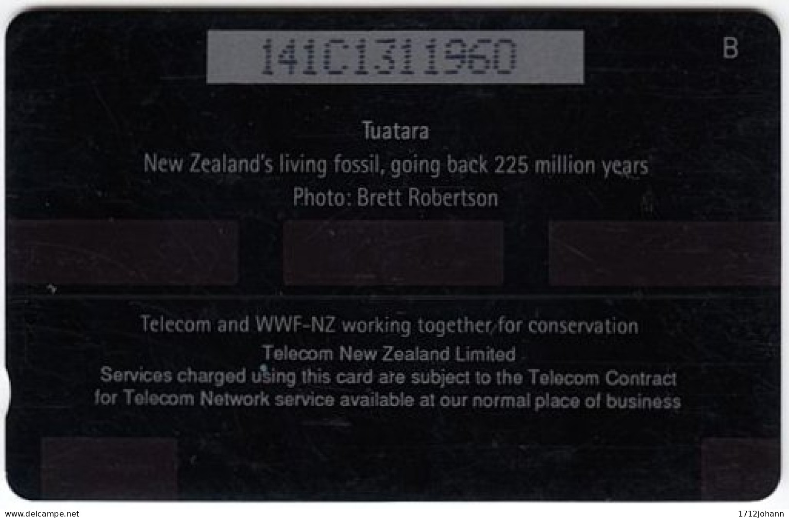 NEW ZEALAND A-212 Magnetic Telecom - Animal, Lizard - 141CO - Used - Nouvelle-Zélande