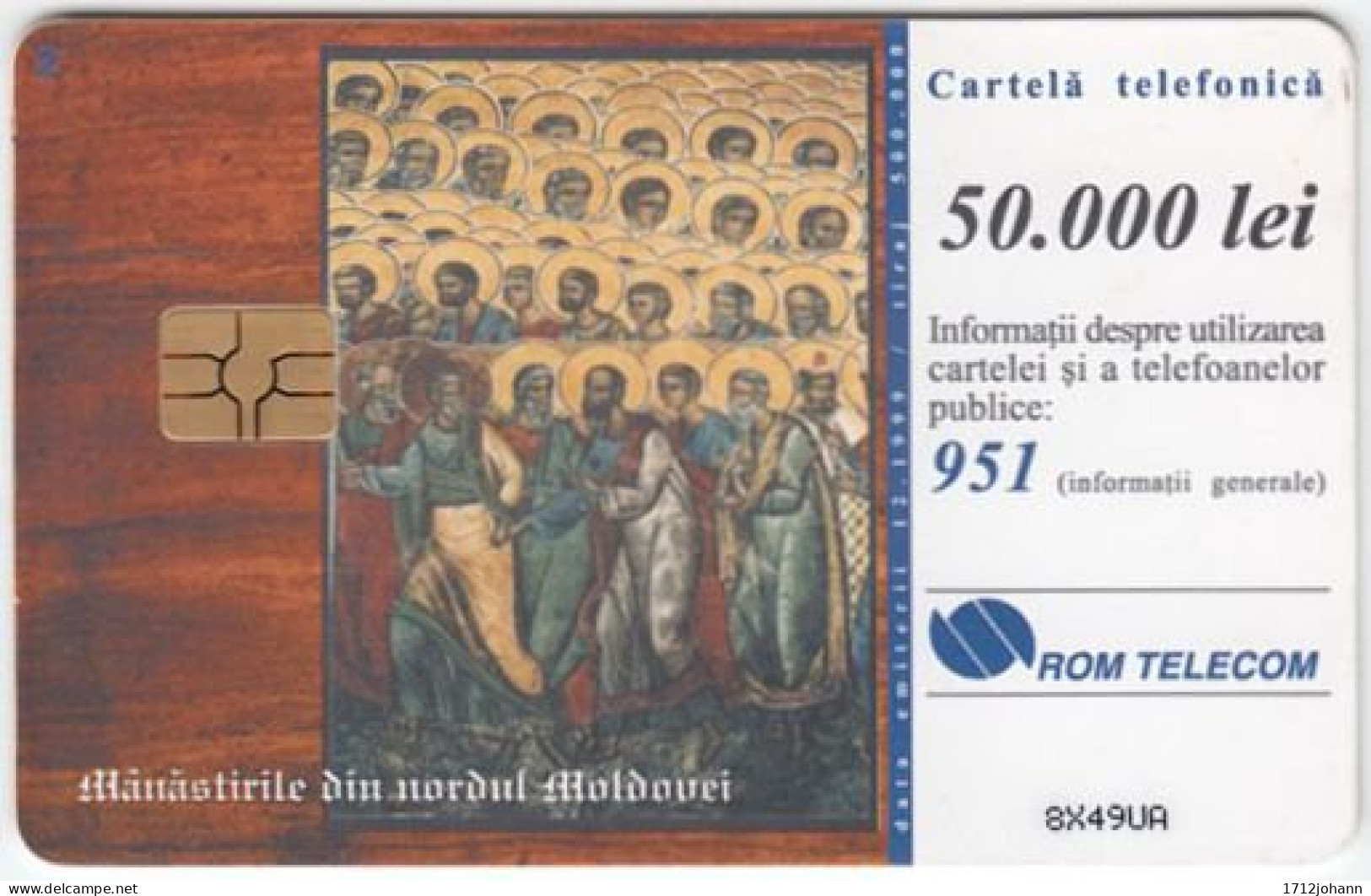ROMANIA A-383 Chip Telecom - Culture, Holy Pictures, Church - Used - Roumanie