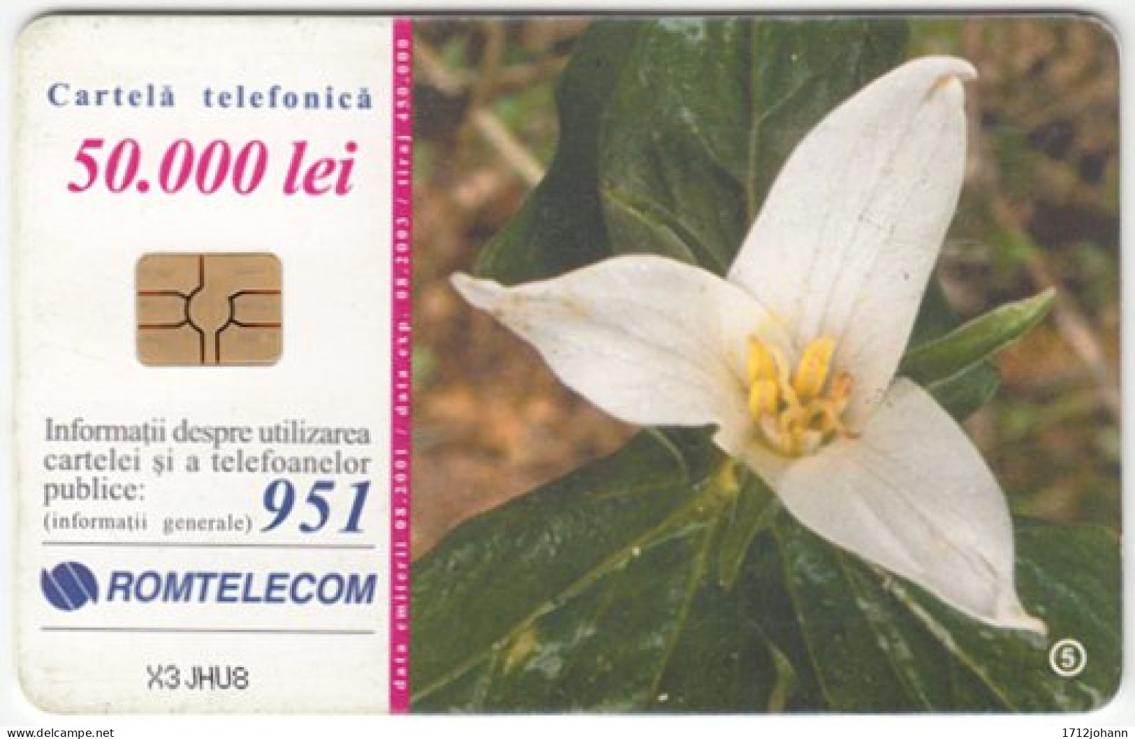 ROMANIA A-429 Chip Telecom - Plant, Flower - Used - Romania