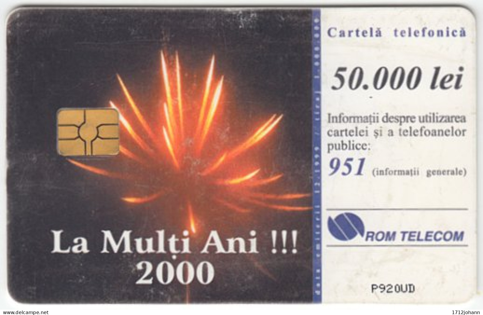 ROMANIA A-497 Chip Telecom - Occasion, Year 2000, Millenium - Used - Romania