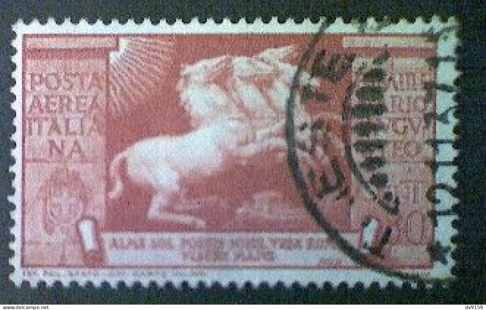 Italy, Scott #C97, Used (o), 1937, Charity Issue, Augustus: Apollo's Steeds, 80cts, Orange Brown - Airmail