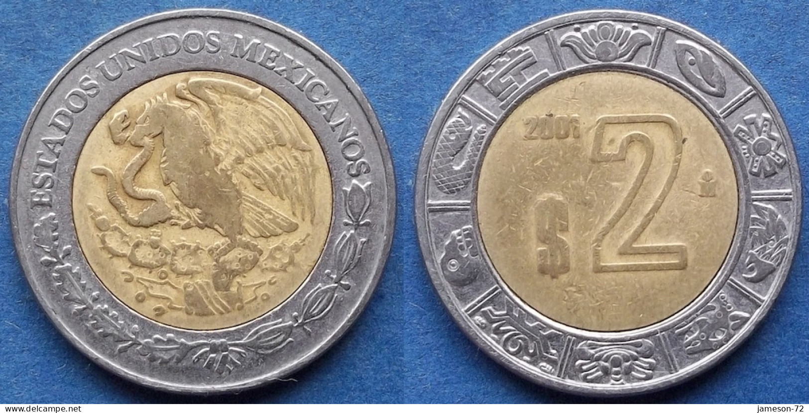 MEXICO - 2 Pesos 2001 Mo KM# 604 Estados Unidos Mexicanos Monetary Reform (1993) - Edelweiss Coins - Mexique