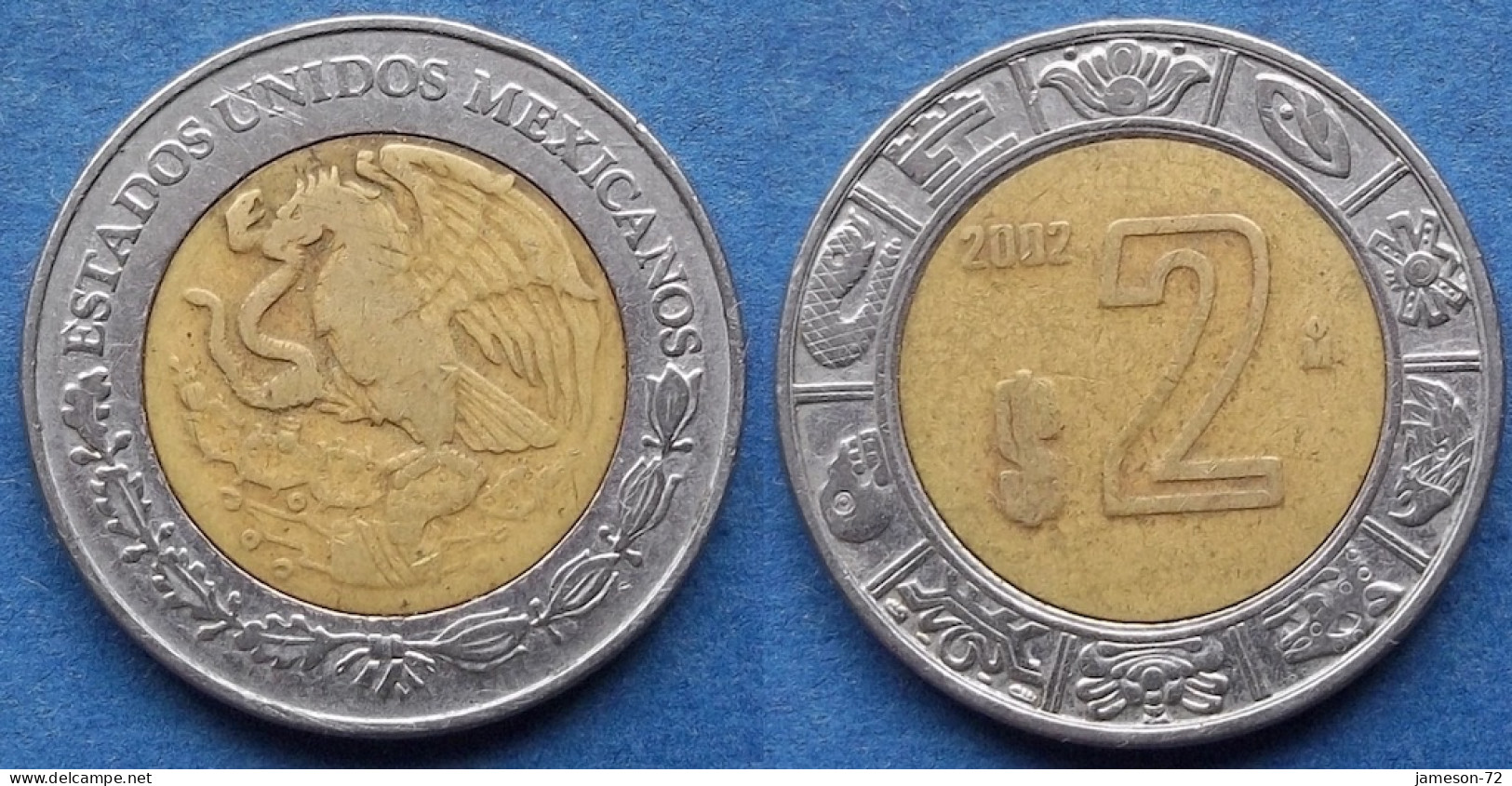 MEXICO - 2 Pesos 2002 Mo KM# 604 Estados Unidos Mexicanos Monetary Reform (1993) - Edelweiss Coins - México