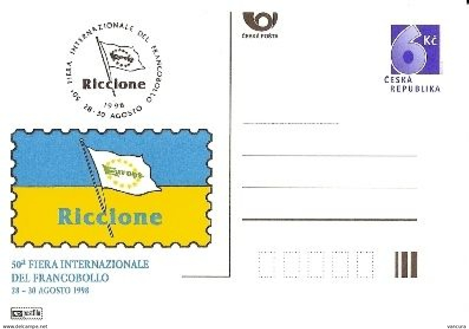 CDV A 35 Czech Republic Riccione Stamp Exhibition 1998 - Ansichtskarten