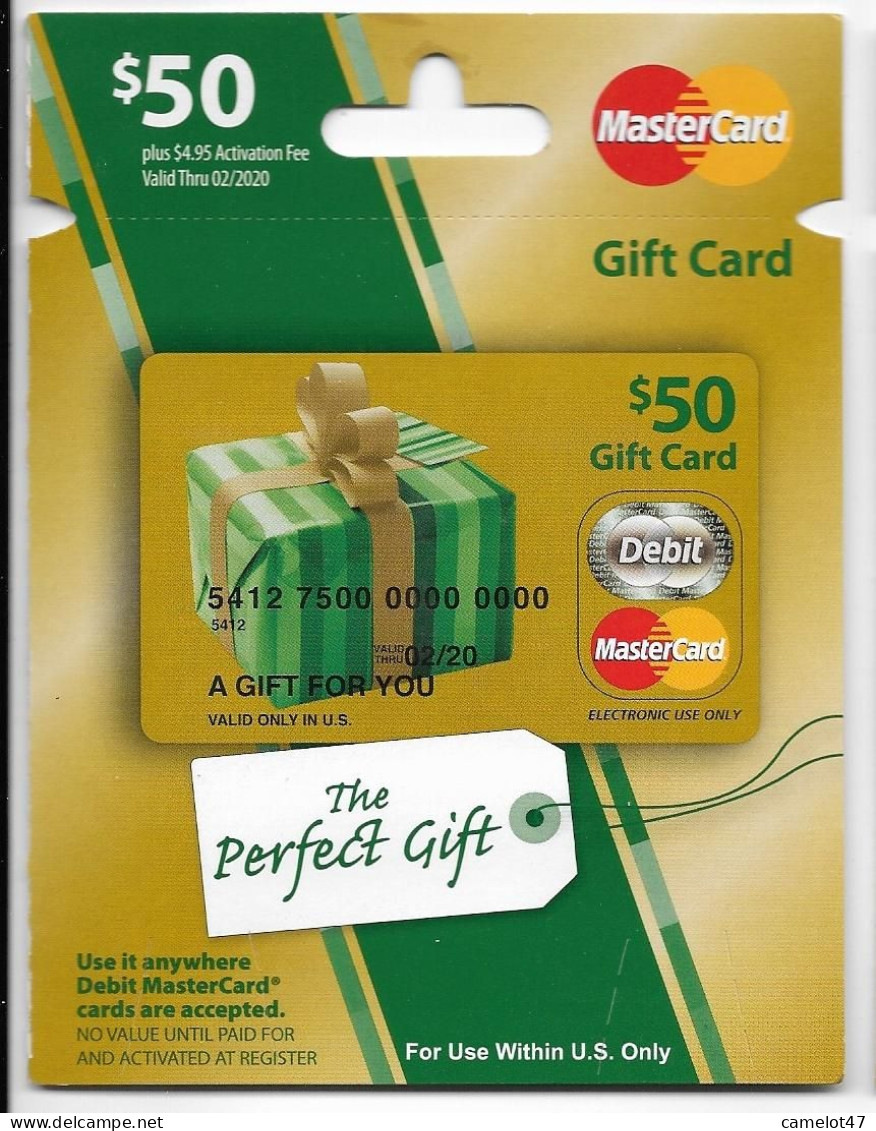 MasterCard, U.S.A., Carte Cadeau Pour Collection, Sans Valeur, # Mastercard-22a - Cadeaubonnen En Spaarkaarten