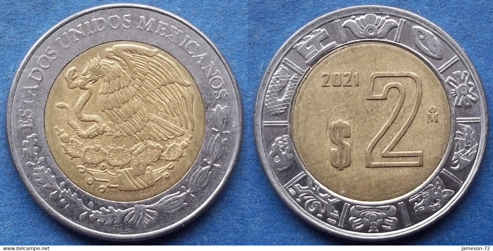 MEXICO - 2 Pesos 2021 Mo KM# 604 Estados Unidos Mexicanos Monetary Reform (1993) - Edelweiss Coins - Messico