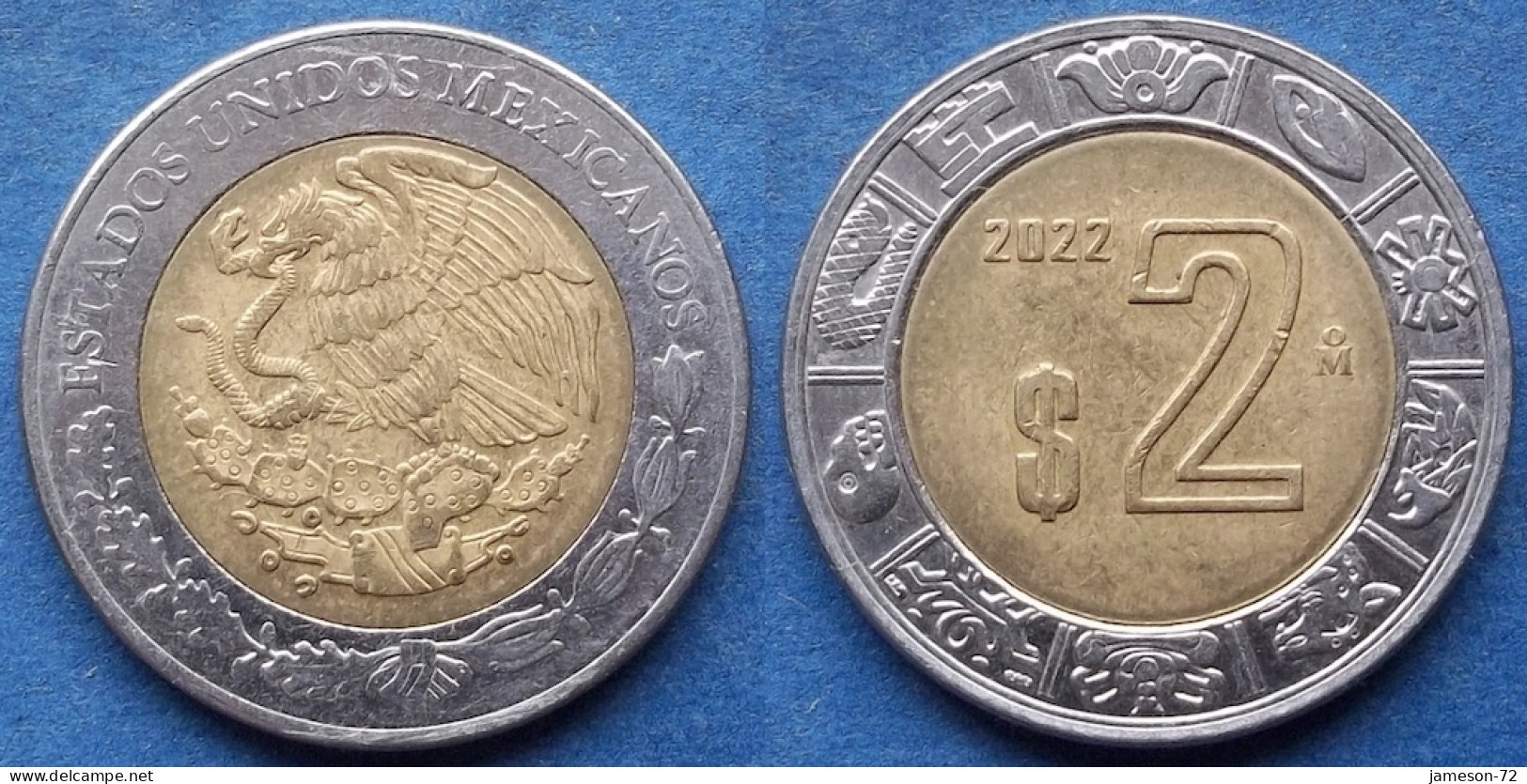 MEXICO - 2 Pesos 2022 Mo KM# 604 Estados Unidos Mexicanos Monetary Reform (1993) - Edelweiss Coins - Mexico