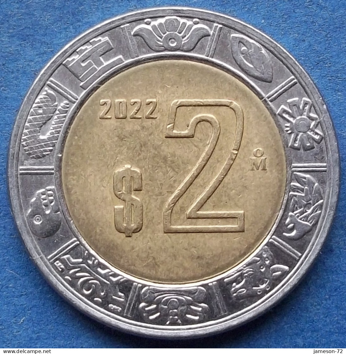 MEXICO - 2 Pesos 2022 Mo KM# 604 Estados Unidos Mexicanos Monetary Reform (1993) - Edelweiss Coins - México