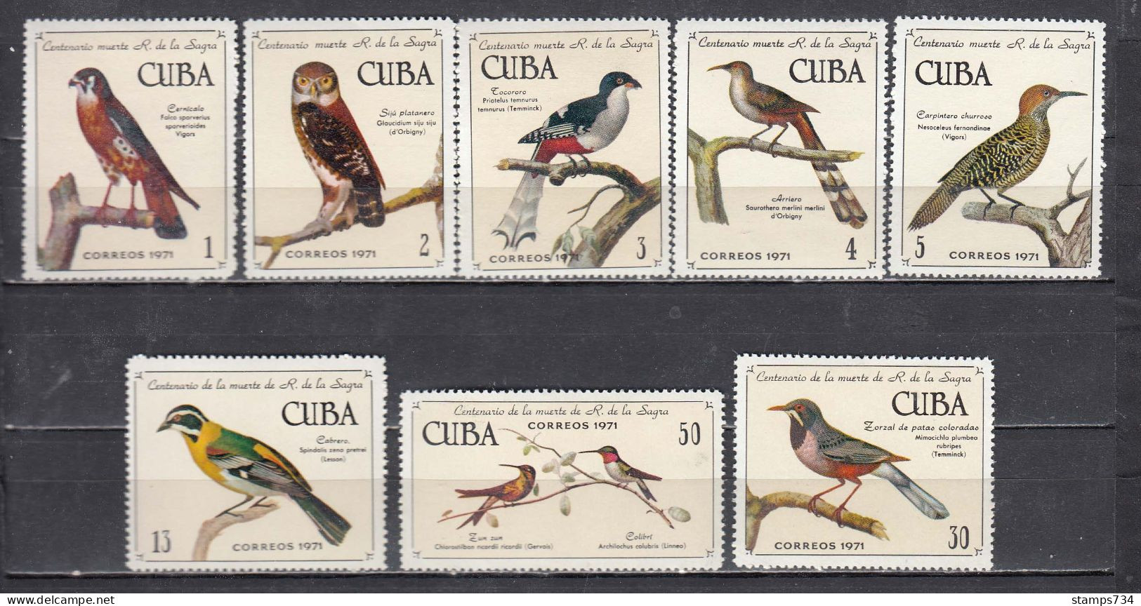 Cuba 1971 - Birds, Mi-Nr. 1733/40, MNH** - Neufs